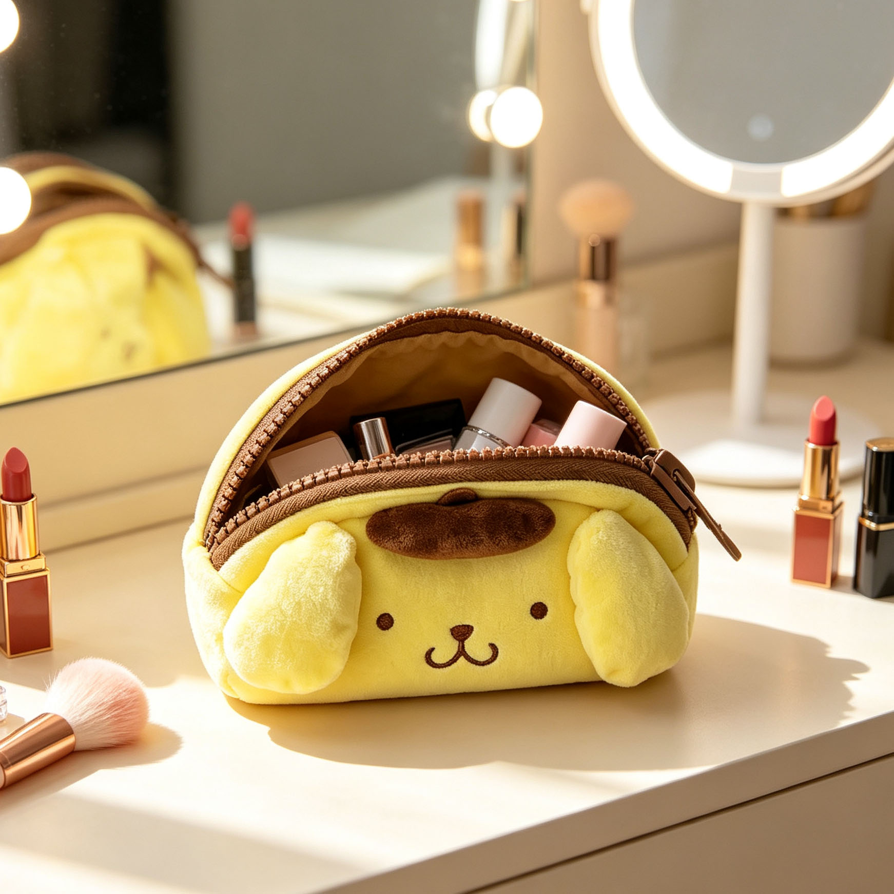 Travel Accessories Dog - Милая плюшевая сумка-косметичка с мультяшным псом,