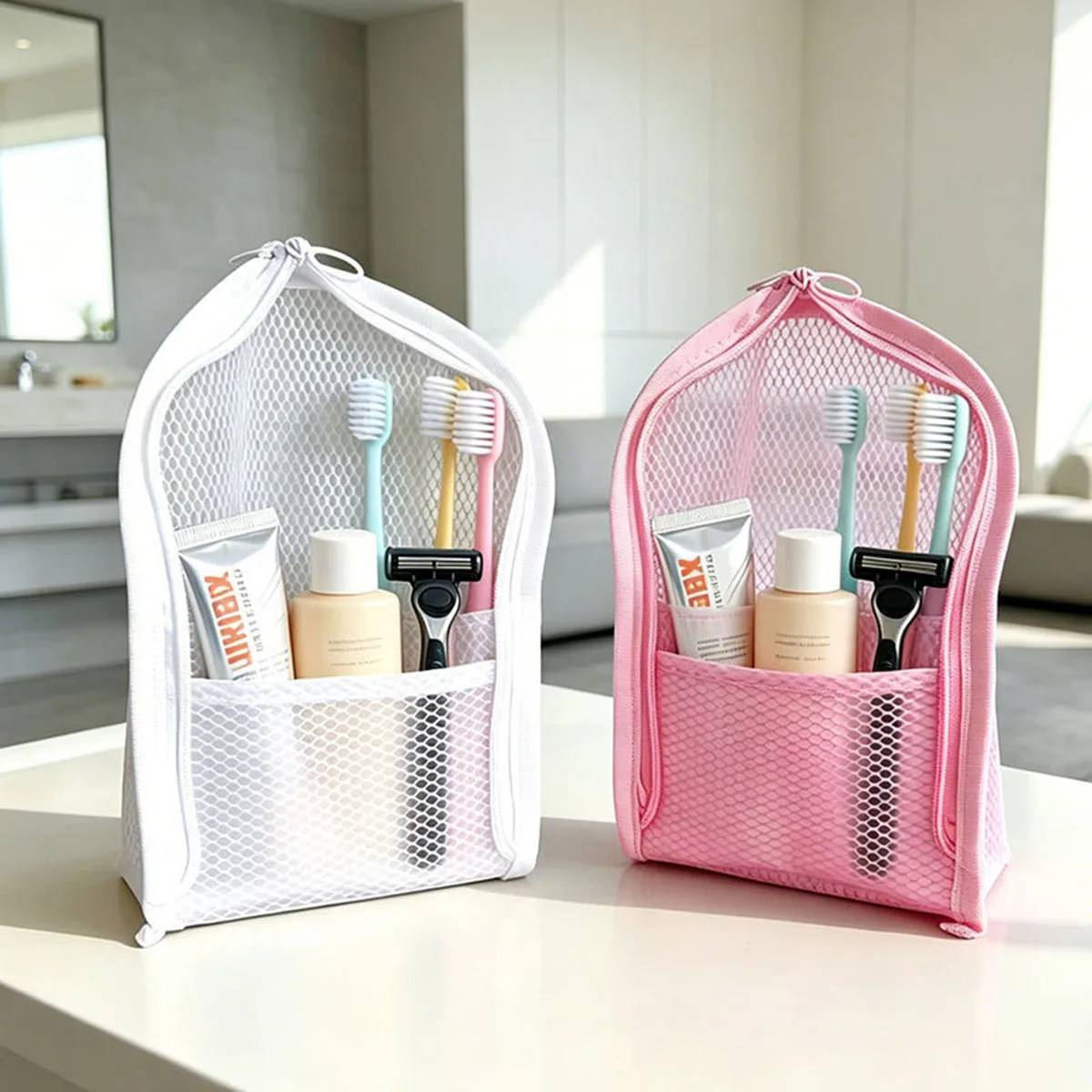 Travel Accessories Organizer Bag - Дорожная косметичка-органайзер из сетчатой ткани -