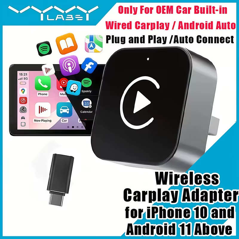 Travel Plug Type C - Беспроводной адаптер CarPlay 2-в-1 с функцией