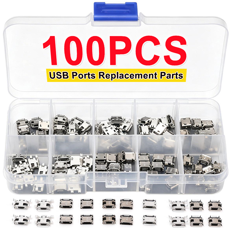 Travel Plug Type C - 100 шт./упаковка, 10 типов, 5-контактные разъемы