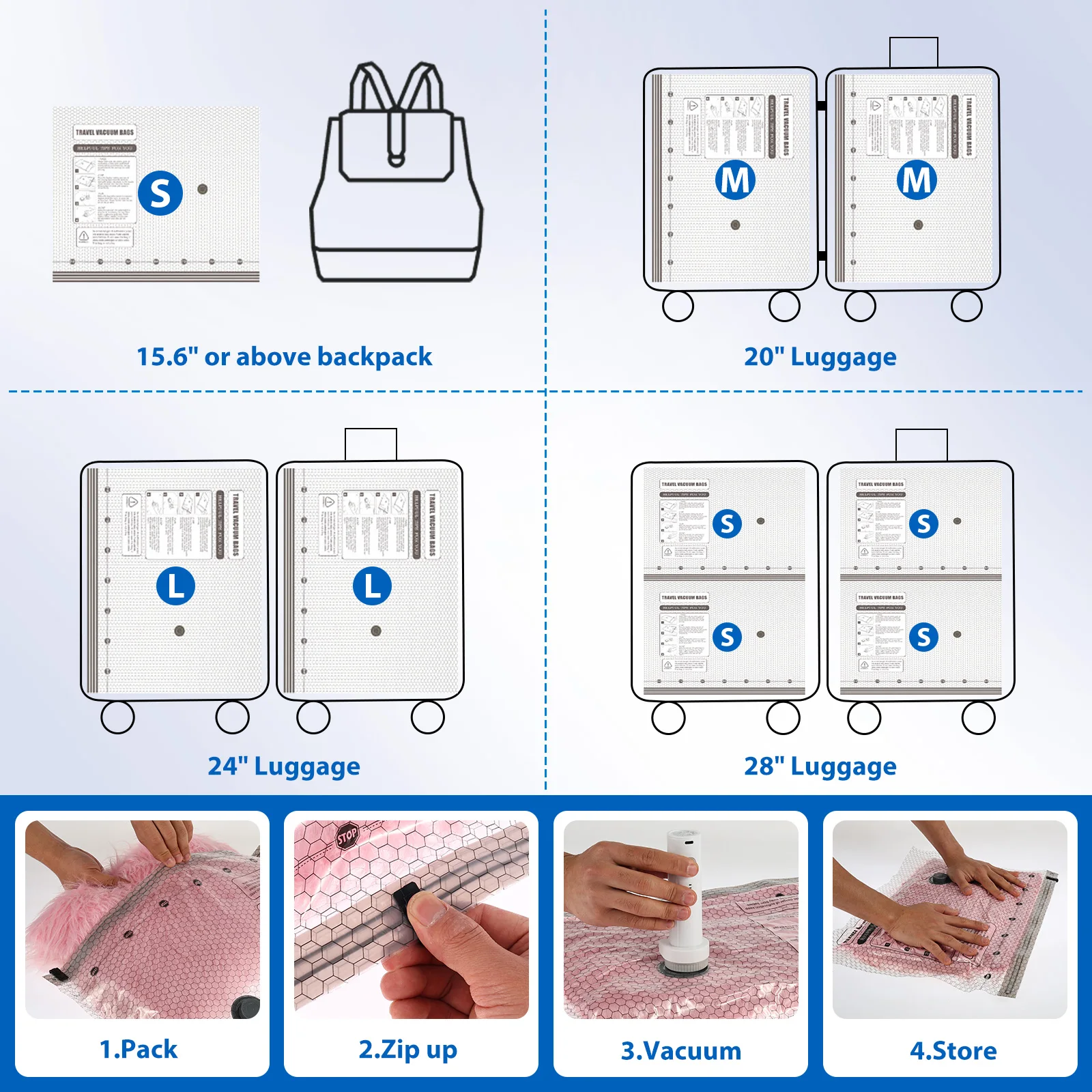 Набор из 12 вакуумных пакетов  – обзор и цена Travel Accessories Organiser
