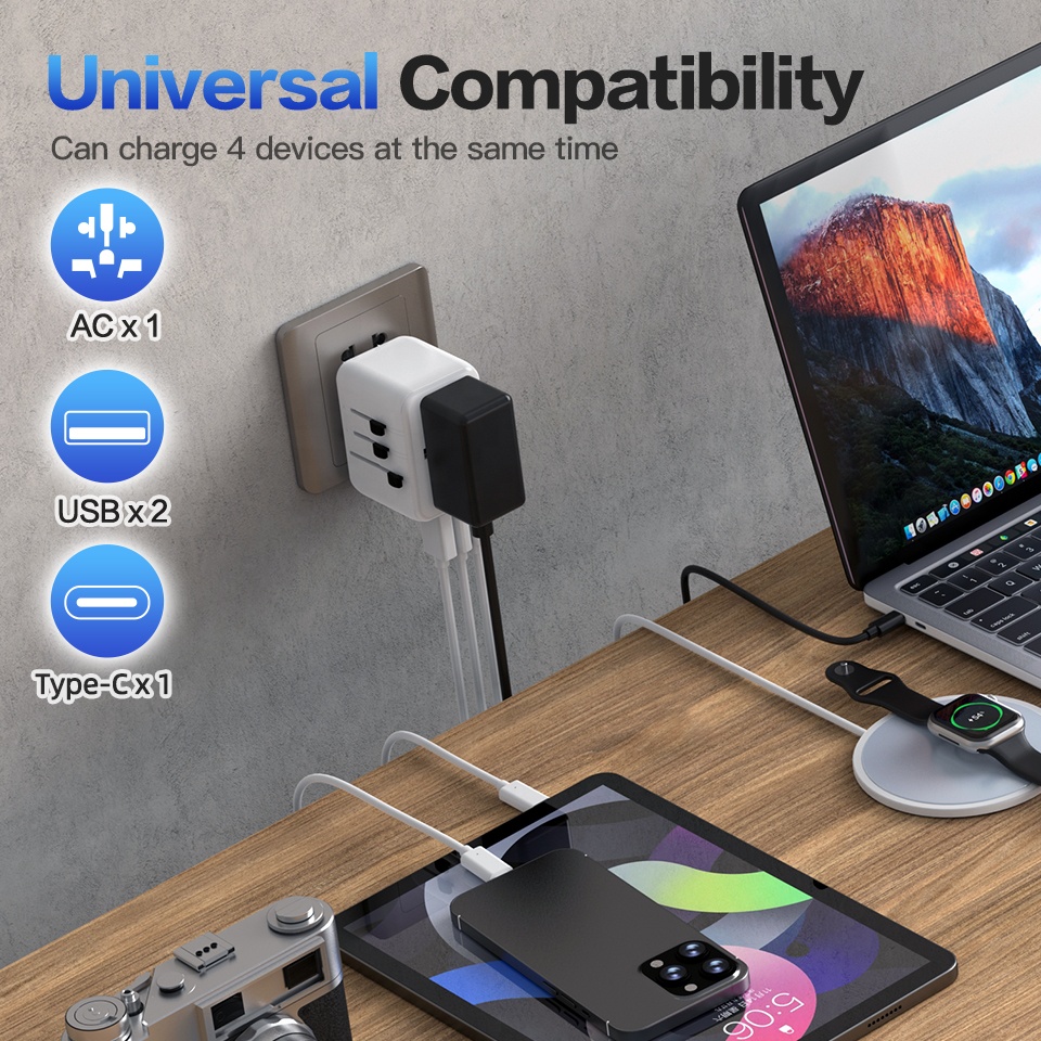 Универсальный сетевой адаптер  – обзор и цена Travel Plug Type C